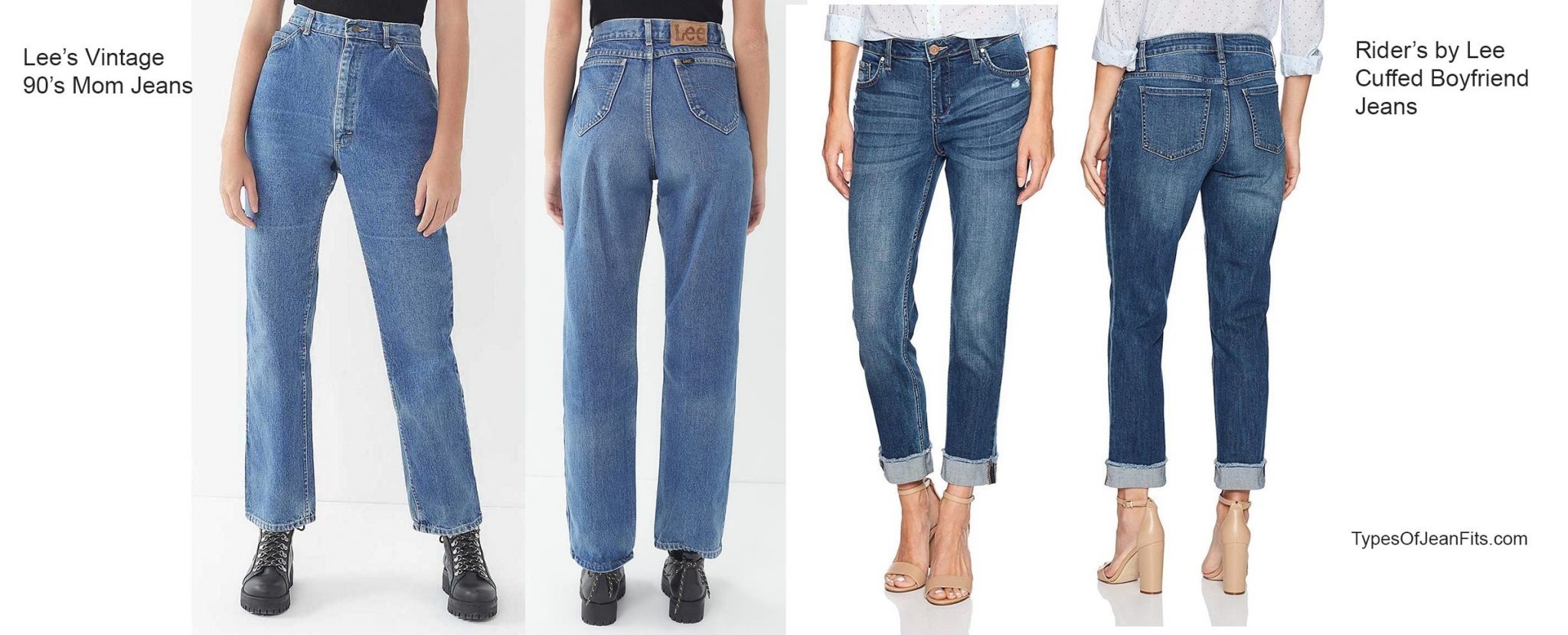 Boyfriend Jeans vs Mom Jeans, 5 comparisons by brand Types of Jean Fits